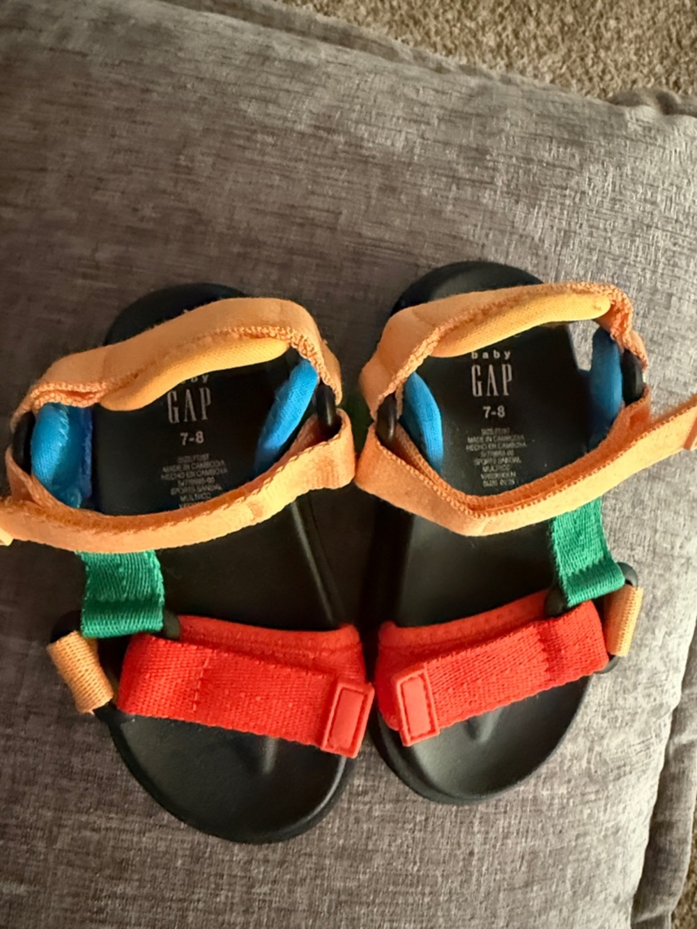 GAP Kids Colorblock Orange, Red & Green Sandals
